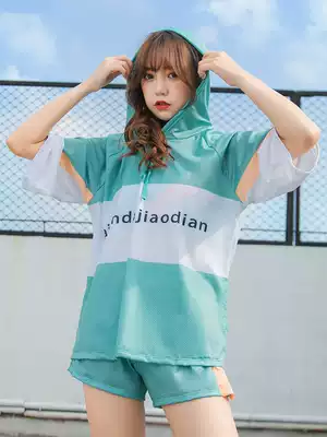 Sports vest-style large size swimsuit female fat mm belly cover thin student loose leisure hot spring swimsuit three-piece set