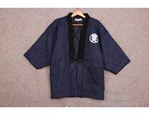 Japanese style and wind cotton padded jacket cotton winter warm cotton coat Japanese men and women semi-wrapped feather thickened warm autumn and winter