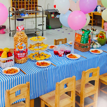 Rectangular disposable tablecoths kindergarten Six graduation parties arranged plastic waterproof oil-proof dining table Bins wind
