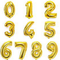 Baby age 100 days Number 16-inch gold aluminium film Balloon Wedding Birthday Party Decorative arrangement Supplies 0-9