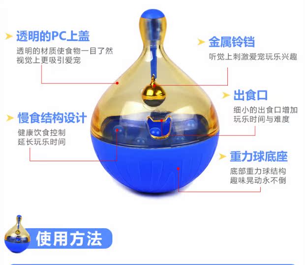 [] Petzfunny tumbler rò rỉ thực phẩm bóng mèo chó đồ chơi phát triển trí thông minh thú cưng thiết bị rò rỉ chuột đồ chơi cho mèo