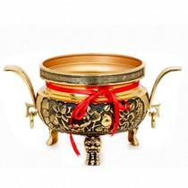 Buddha equipment for furnace Buddha light general light sandalwood furnace line incense burner for Buddha binaural Lotus three-legged copper incense burner