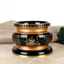 Buddha Buddhist supplies Pure copper Taiwan incense burner Buddha Hall Household two-color Heart Sutra Buddha relief standing incense burner line incense burner