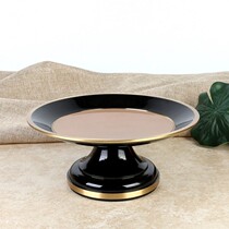 Taiwan pure copper gold silk plain two-color fruit plate Buddha Hall household worship for Buddha Lotus fruit plate Tribute plate for plate ornaments