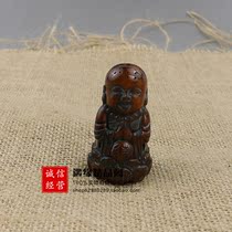 Antique doing old and old horn yak horn lotus seat with a dozen small monk sculptures pendant small hem