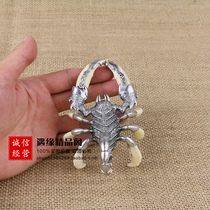 Dog teeth scorpion small ornaments Tibetan silver alloy Scorpio totem inlaid real dog teeth town house home