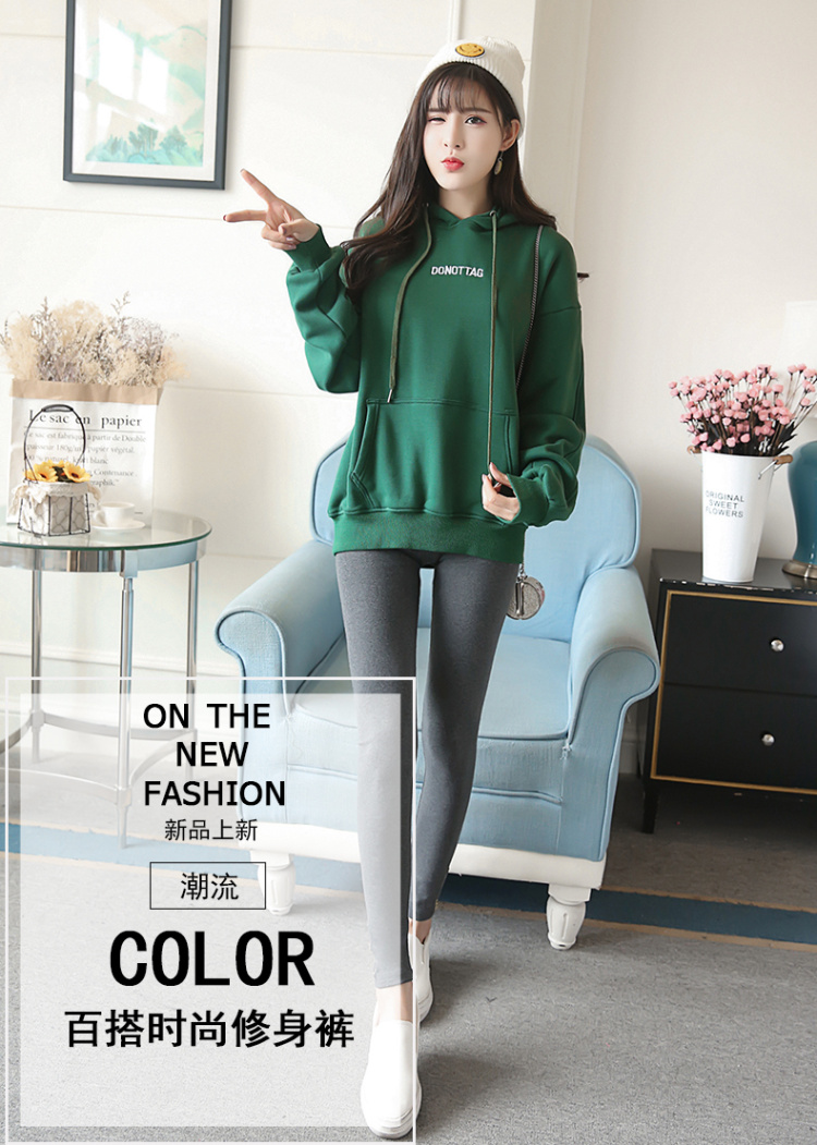 Xuân 2018 mới cộng với phân bón Quần legging XL nữ chất béo MM200 kg cotton cao eo mặc quần bút chì chân nhỏ quần thể thao nữ