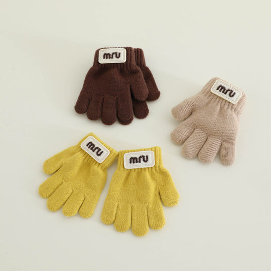 Children's gloves boys warm autumn and winter 2025 new gloves girls baby winter plus velvet girls gloves children