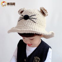 Baby hat cute super cute Korean version of childrens fishermans hat autumn and winter boys and girls fashion foreign baby wool hat