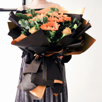 One year old three flowers left gold paper two color Ouya paper golden flower wrapping paper flower wrapping paper Korean bouquet wrapping paper