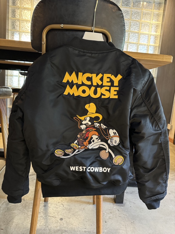 Western Sheriff Mickey Flight Jacket Couple Style Baseball Jacket Cotton Coat Heavy Embroidery Cycling Jacket Ma1