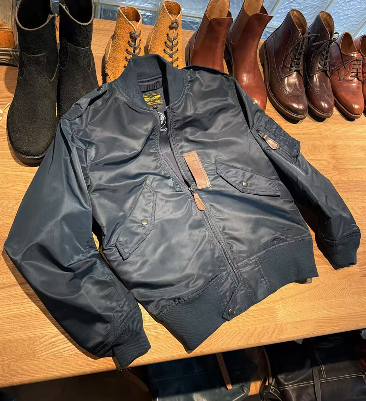 L2-B Flight Suit Jacket, Spring and Autumn Style, American Retro Military Style, Slim Fit Jacket, Baseball Jacket, Amekaji Trendy