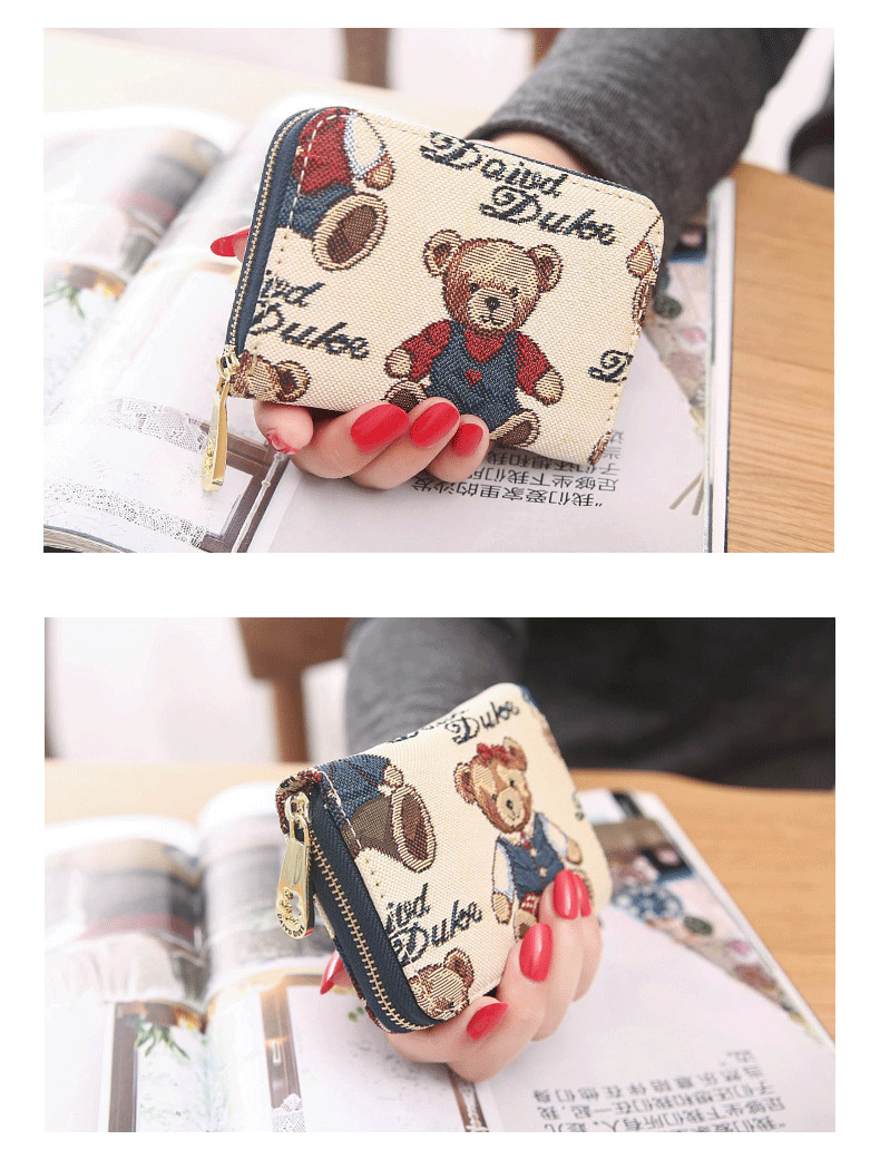 Thẻ phụ nữ thẻ accordion Hàn Quốc dễ thương cá tính nhỏ gọn vải nghệ thuật chứng nhận vị trí ví một gói ví đựng tiền