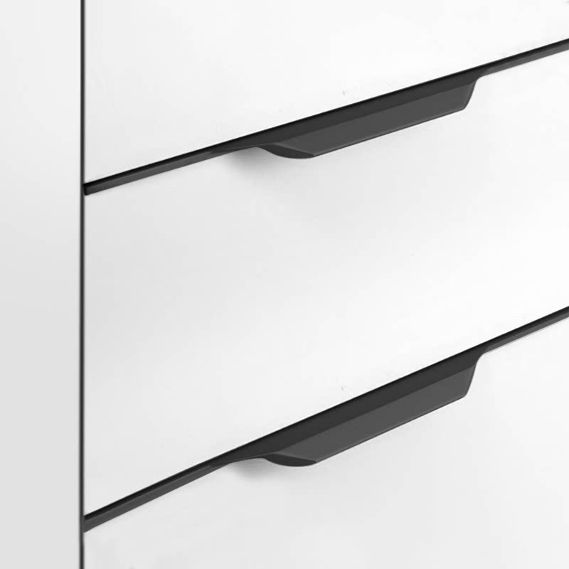 Lengthened wardrobe door invisible handle notched modern simple thumbs Nordic cupboards wrapping black door handles customised