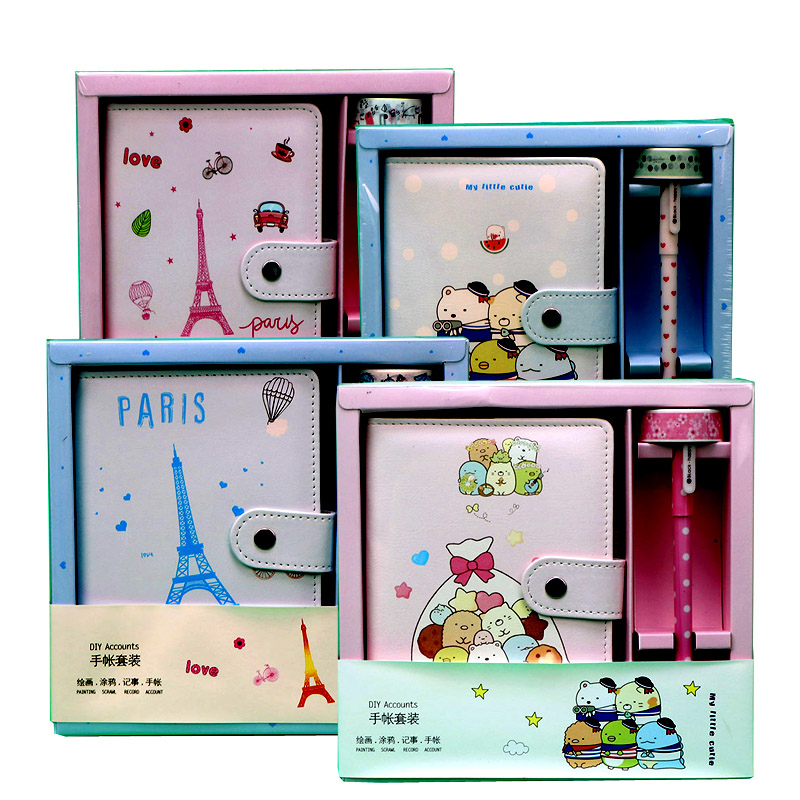 Girls Handbooks Benzi gift box set of sets of simple Joins Wind days notepad stationery suit Gift bag