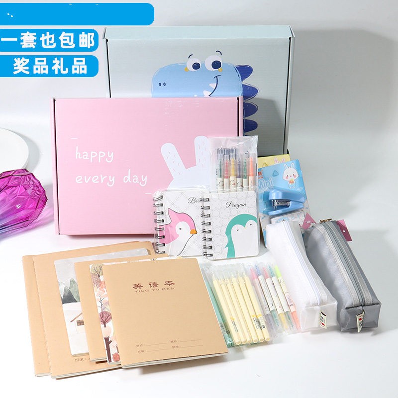 Student High Grade Learning Stationery Supplies Suit Great Gift Box Gift Box Study Reward Birthday Gift 19 pieces of suit