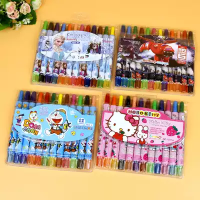 Student kindergarten coloring color rotating crayon children crayon Environmental Graffiti painting oil painting stick not stick hand