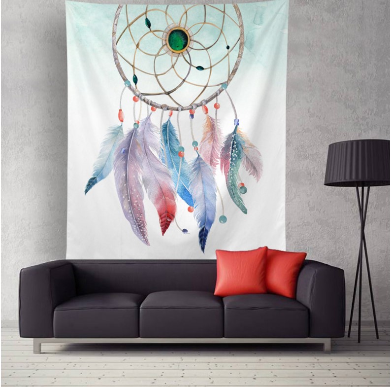 Châu âu và Mỹ ins dream catcher feather cô gái tim phòng ngủ trang trí phòng tấm thảm treo vải nền vải khăn trải bàn vải