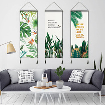 Nordic ins Green plant pastoral rental room decorative canvas art hanging painting bed and breakfast background hanging cloth can be customized