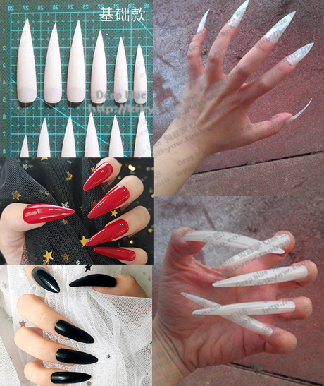 Cosplay Universal White Black Red Monster Nails Fox Demon Dog Demon Elf Pointed Halloween Fake Nails