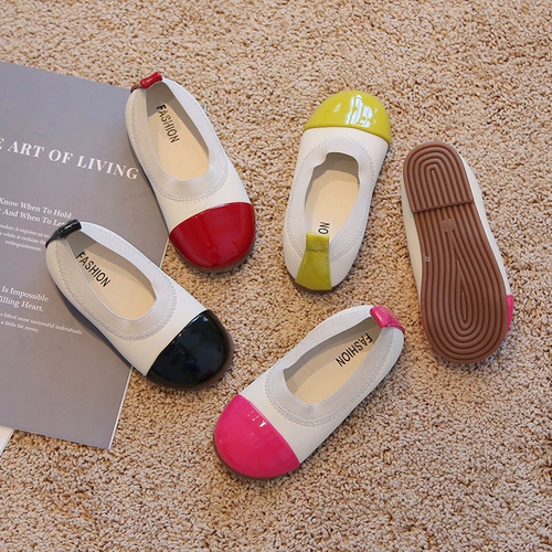 Детские нескользящие туфли для принцессы для кожаной обуви, тренд сезона, мягкая подошва