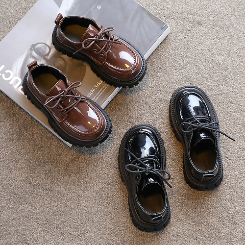 Детские нескользящие туфли для кожаной обуви в английском стиле на платформе, осенние, тренд сезона, в британском стиле, подходит для подростков