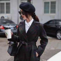 Zhao Tan style facade is used as a fine fabric vintage dyed wool cashmere belt double-sided hand seam coat