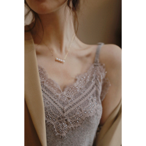 Zhao type exquisite beauty upgrade version eyelash lace integrated seamless cashmere close-fitting comfortable knitted sling