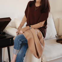 Zhao style concave shape single product 21 autumn and winter stacked three-dimensional fashionable lazy loose wool knitted vest waistcoat