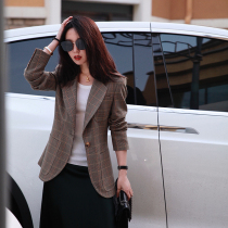 Zhao style retro dyed woven plaid spring xian fixed customer for worsted wool bony blazer