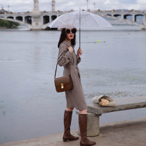 Zhao Jie - style retro art atmosphere Japan fabric soft bone milk coffee and small gradient dress