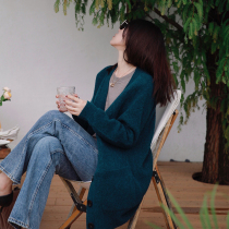 Zhao style female star style 21 autumn wool soft waxy wool camel hair autumn atmosphere loose cardigan