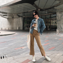Zhao style word-of-mouth light luxury series beloved khakis lyocell Indian cotton micro-LA commuter ankle-length pants