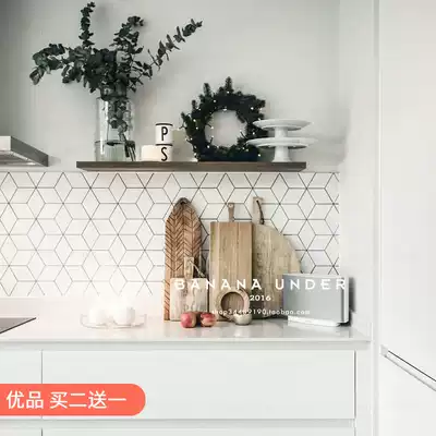 Under the banana) boundary) Nordic hexagonal brick designer kitchen diamond six-sided brick balcony dressing room tile wall and floor tiles