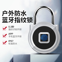 Waterproof aluminum alloy fingerprint lock hanging smart Bluetooth APP remote unlock door sharing USB stainless steel charging core