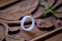 Mingyue Songjia and Tian Jade old pit material first-level white hand carved plain jade ring Yingrun classical can be customized