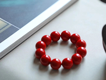 Chinese red non-hereditary hand made for big lacquer beads positive color Zhu sand red strokes and good baby with big hand beads