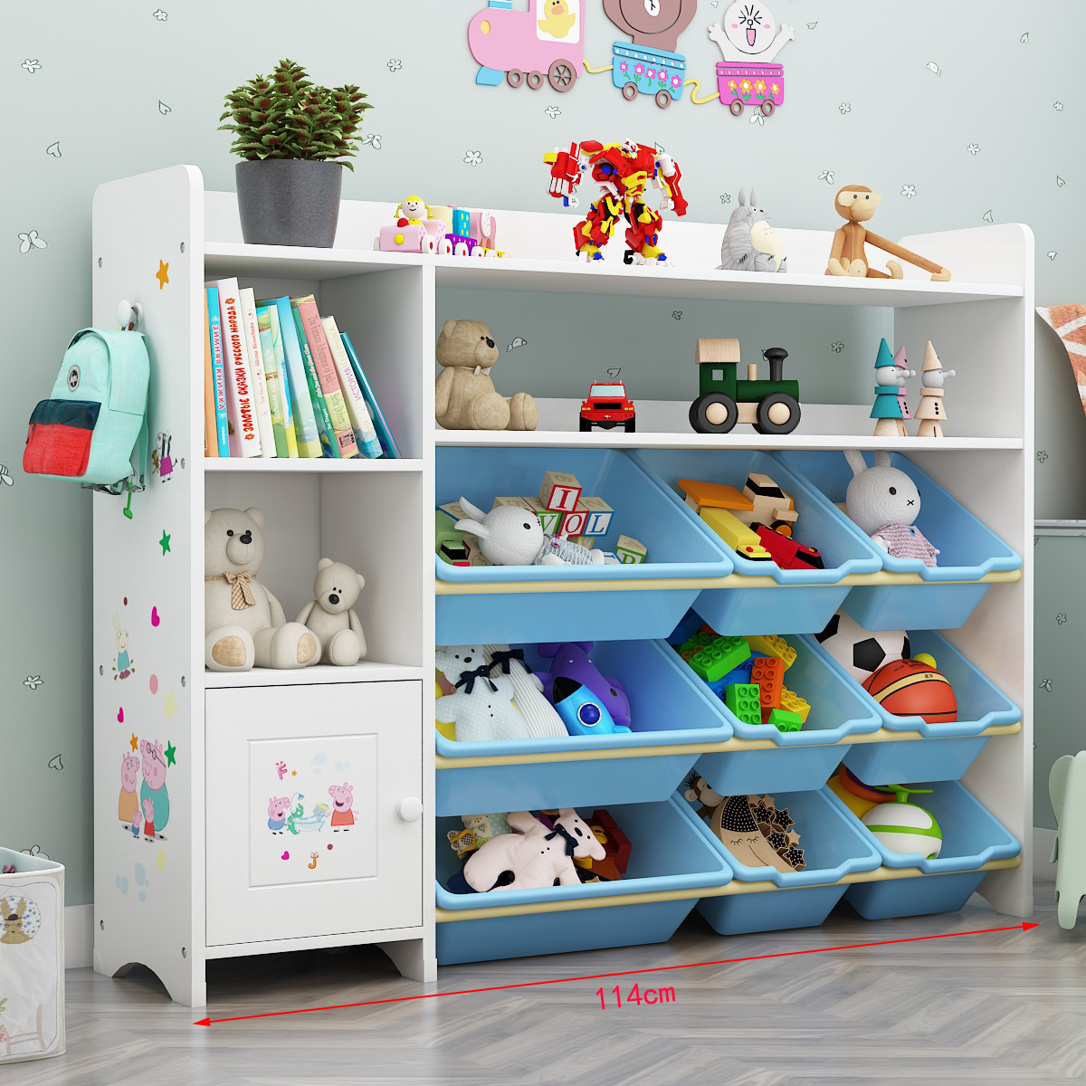 Baby children's toy rack Bookcase storage box Finishing bookshelf Kindergarten children classification locker box shelf