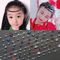 Childrens hair chain hair accessories girl hair chain Korean rhinestone Princess Crown head jewelry little girl forehead chain