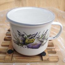  Ruiyi enamel enamel cup Water cup Large hot milk cup Soy milk cup Fresh-keeping cup Retro tea bowl takeaway cup can be heated