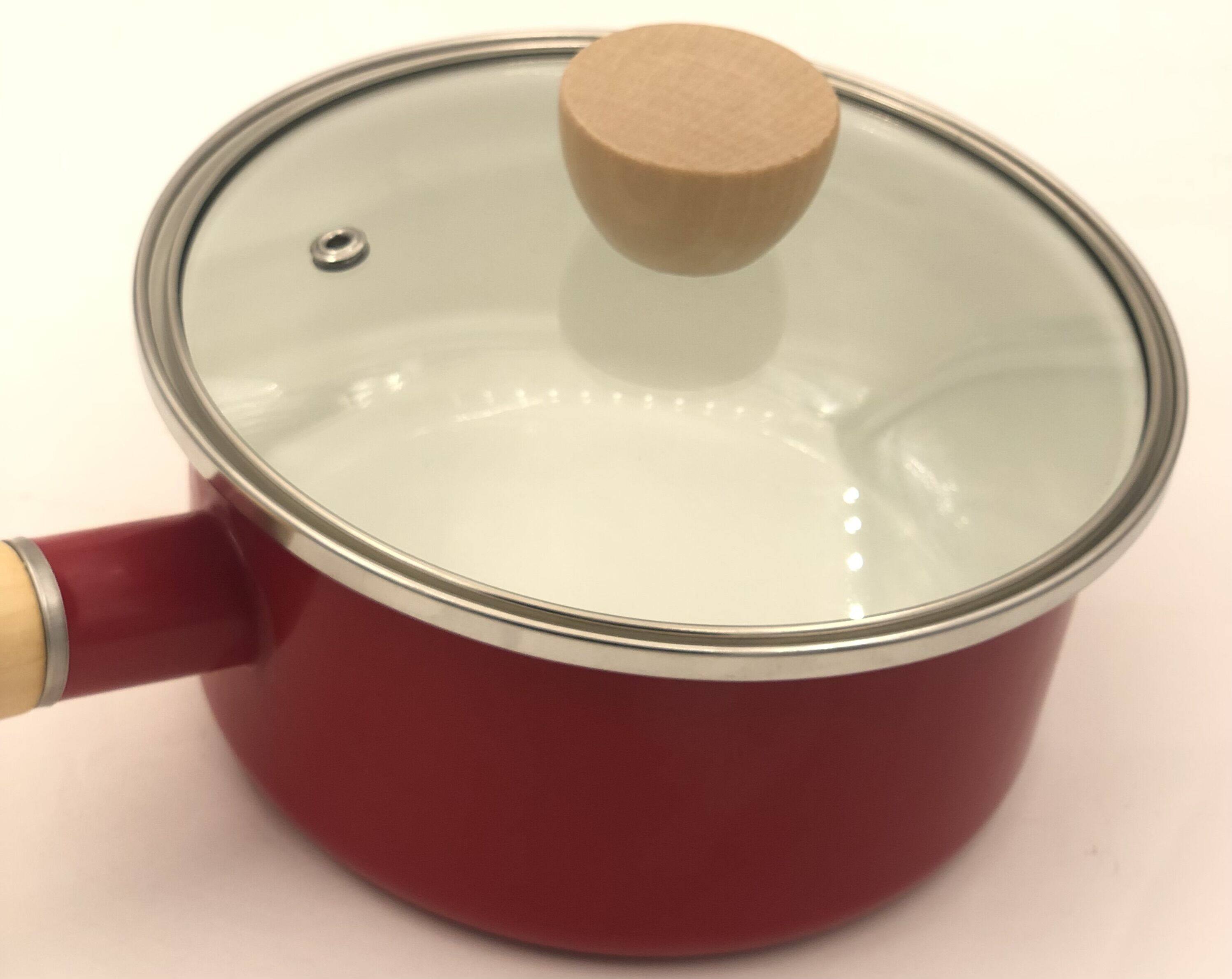 Enamel enamel milk pot induction cooker gas universal single pot baby non-staple food pot cooking noodle soup instant noodle pot foreign trade