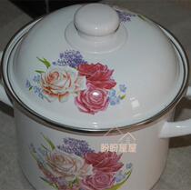  Korean enamel stew pot Enamel thickened small soup pot Binaural thickened flat bottom pot Boiling medicine pot Induction cooker Universal pot