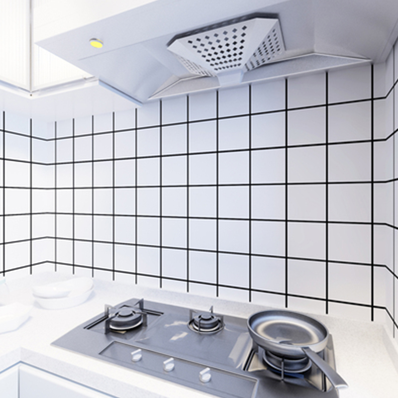 Kitchen waterproof and oil-proof sticker bathroom wallpaper waterproof self-adhesive cabinet stove high temperature resistant wallpaper bathroom tile sticker