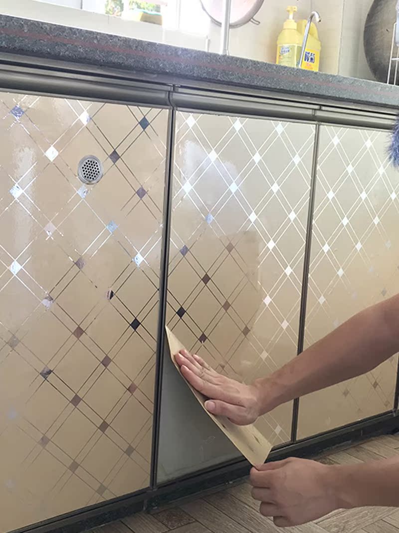 Kitchen cabinet oil-proof stickers furniture wardrobe cabinet renovation paint self-adhesive cabinet facade waterproof and moisture-proof stickers stovetop