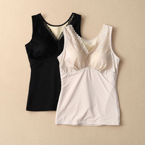 Winter new silk velvet vest female silk plus velvet padded slim body belt Cup-free bra