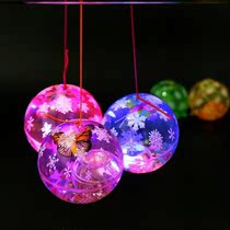 Butterfly lantern sucking little boy luminous ball shiny Street non-toxic color with rope elastic ball cable cable large LED light