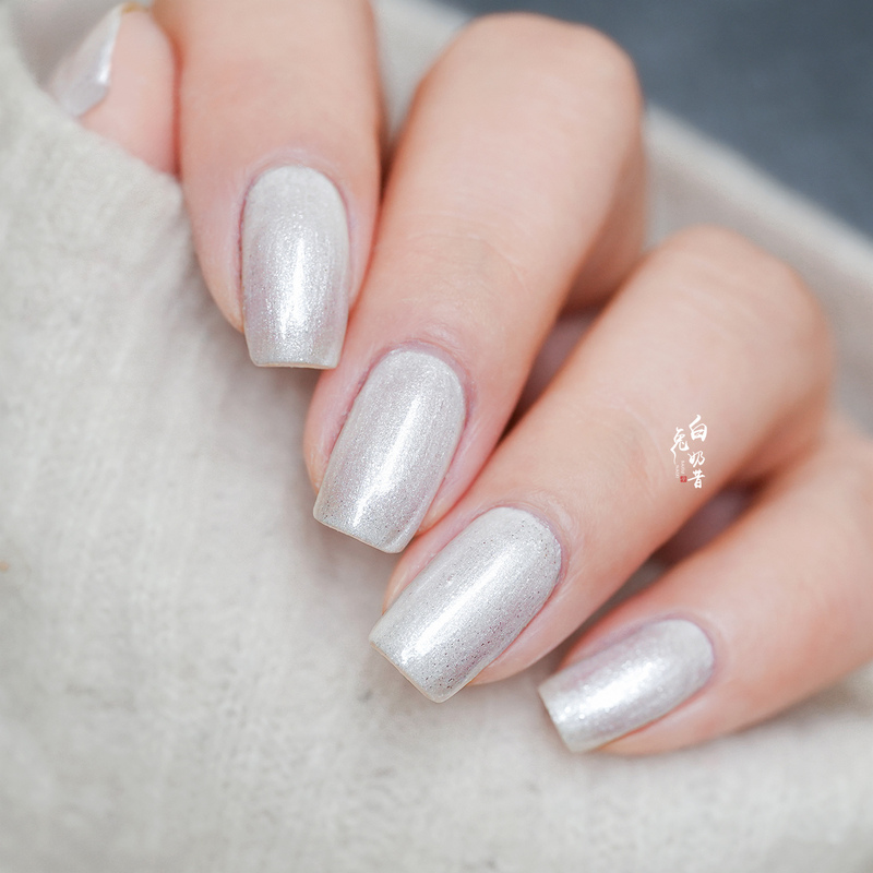 Sparkling White Is More Shiny and Easier to Apply Than Pearl White. White Rabbit Milkshake Opi No-Bake Nail Polish with a Subtle White Shimmer