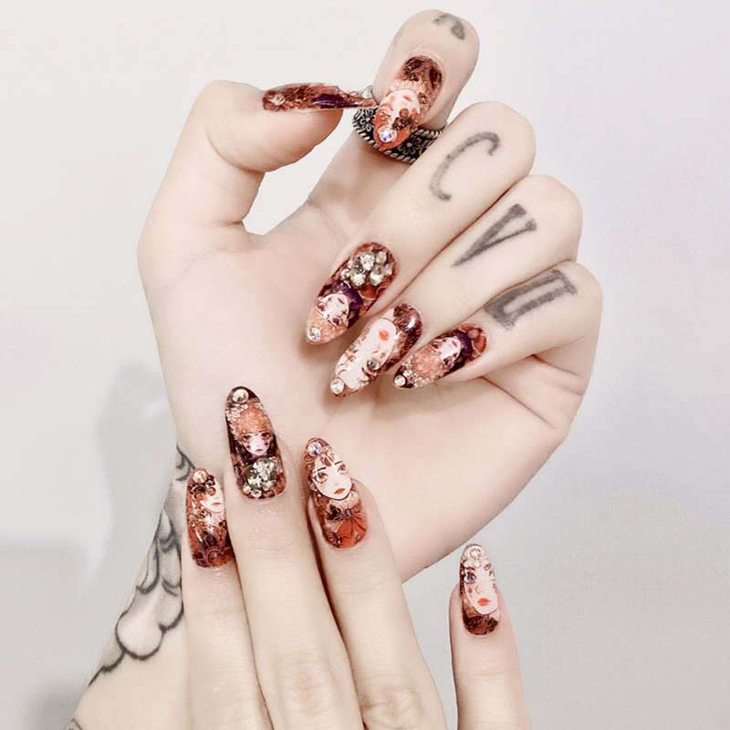 [Character Collection] Rabbit Girl Nice2 Nail Art Water Transfer Stickers Ancient Style Girl Retro Baroque Anime