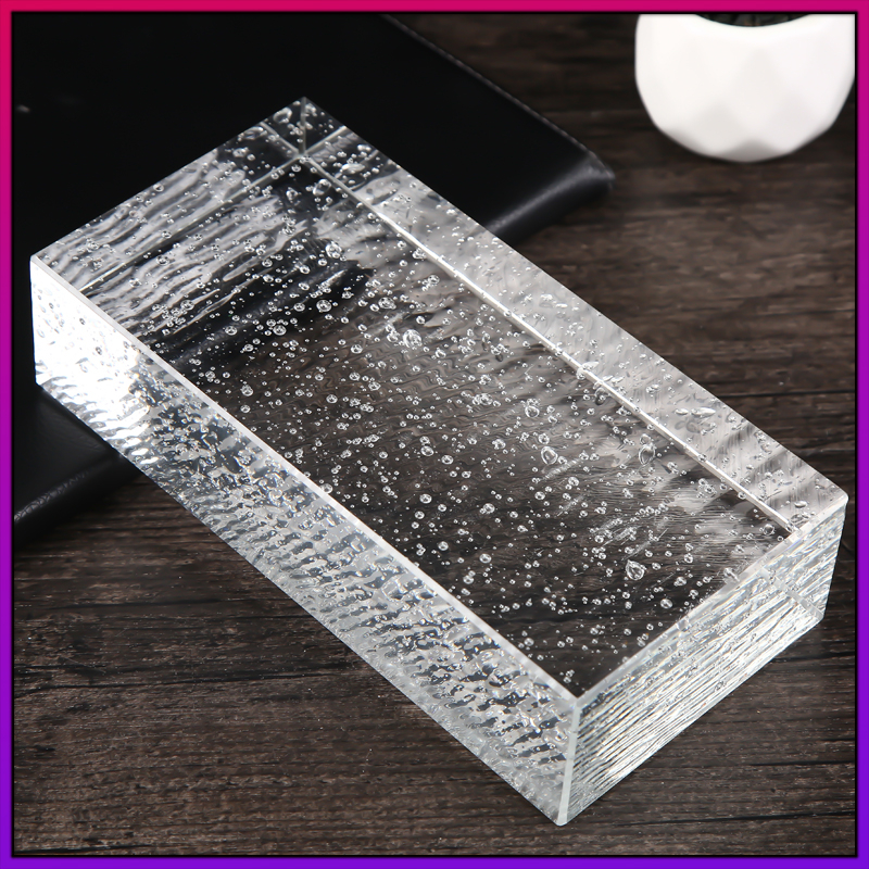 Bubble Corrugated Brick Glass Brick Transparent Square Glass Partition Wall Crystal Brick Bar light permeable curtain wall View wall