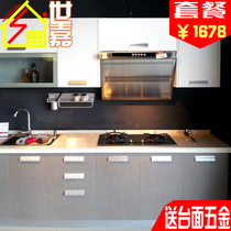 Chengdu kitchen kitchen cabinet simple overall cabinet custom-made quartz stone countertop double-faced door panel modern simplicity